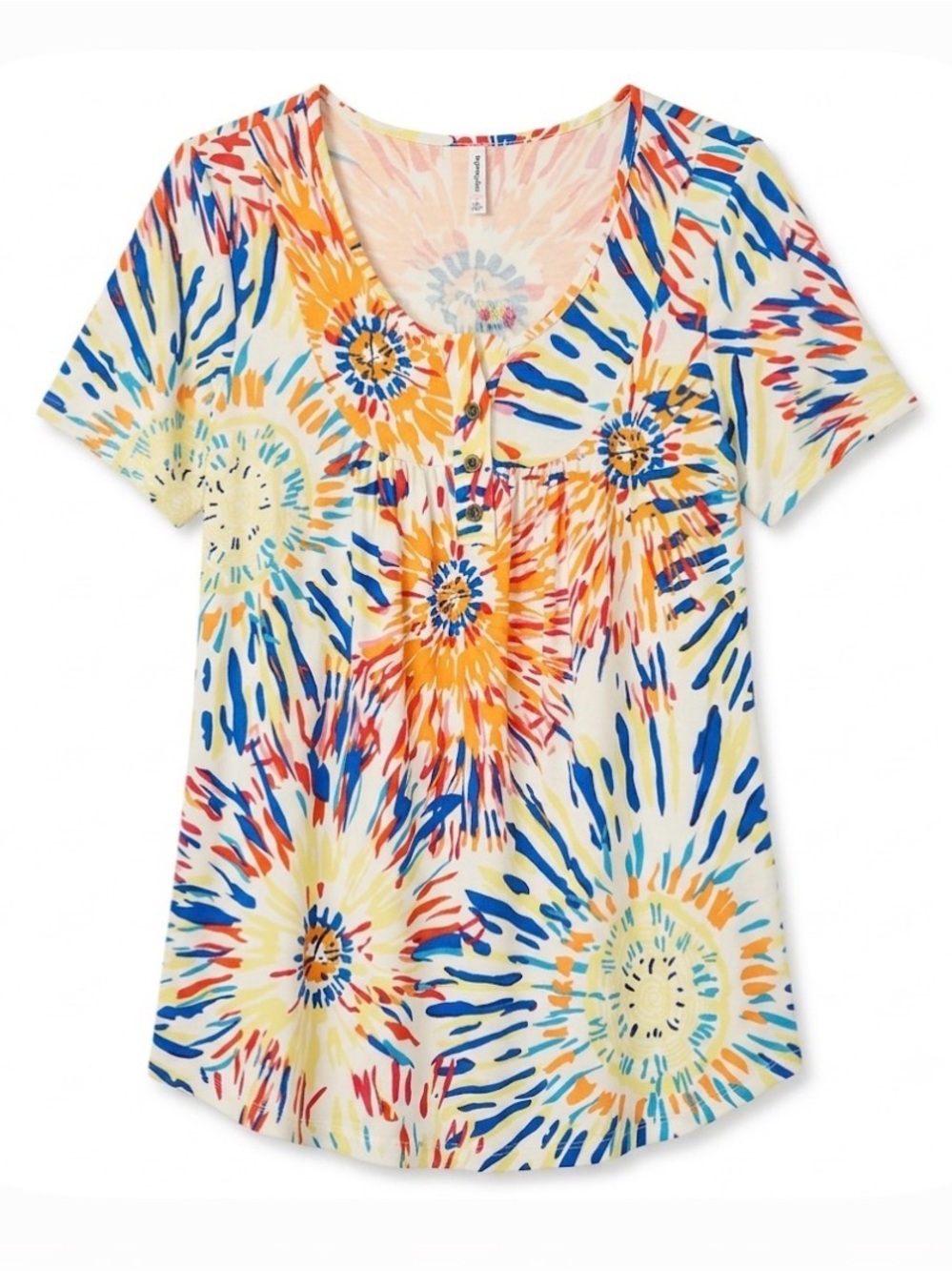 POPYOUNG Tie Dye Relax Fit Tunic Top, Women’s M, Multicolor